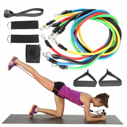 Home Gym Equipment - 11 Piece Resistance Tube Workout Set